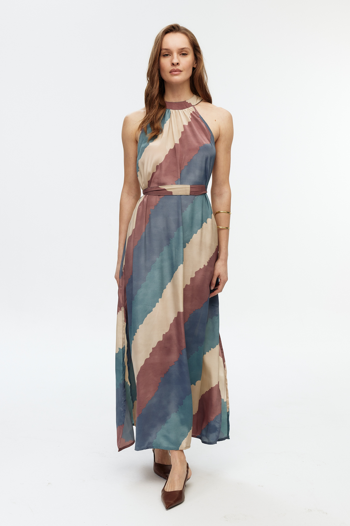 Halter yaka maxi elbise 3