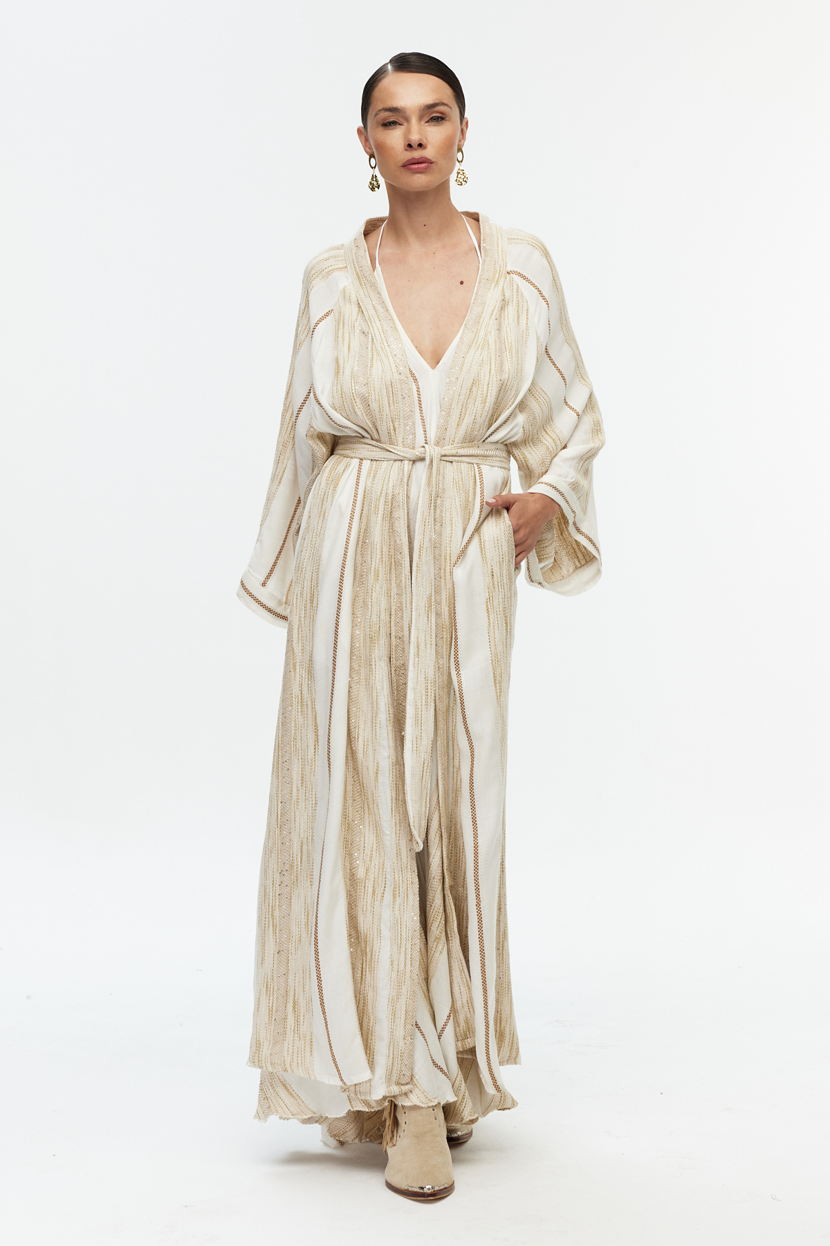 Kușaklı uzun kimono 4