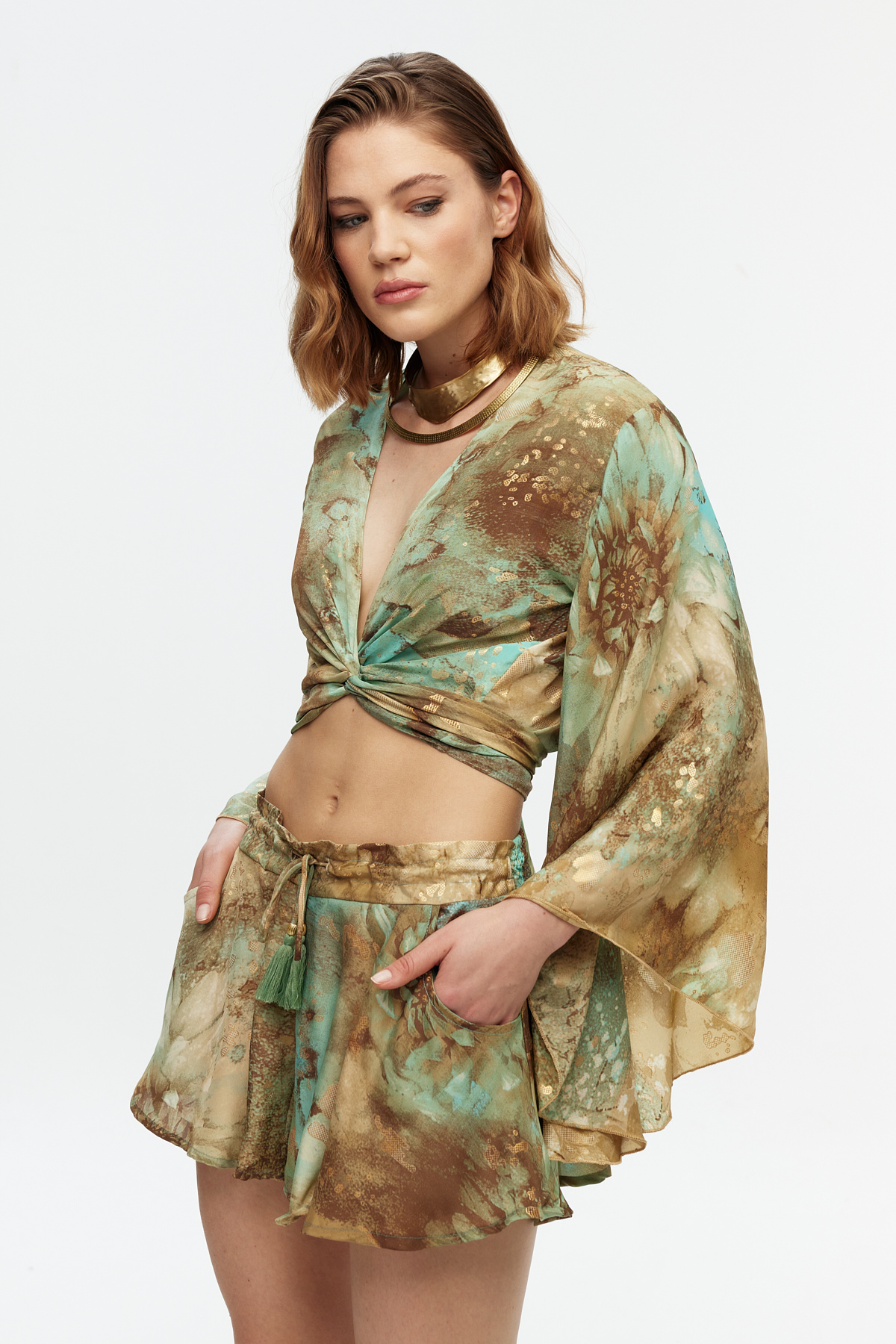 Crop top şort etek takım