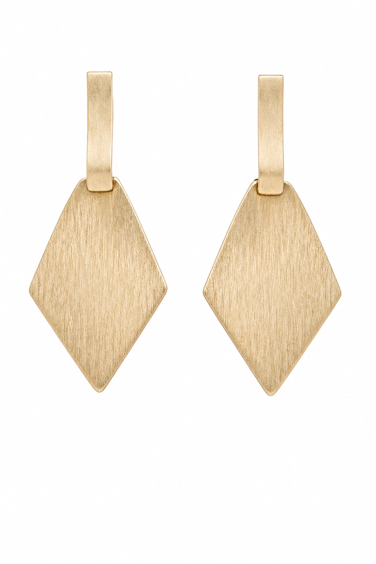 Mat dokulu gold küpe