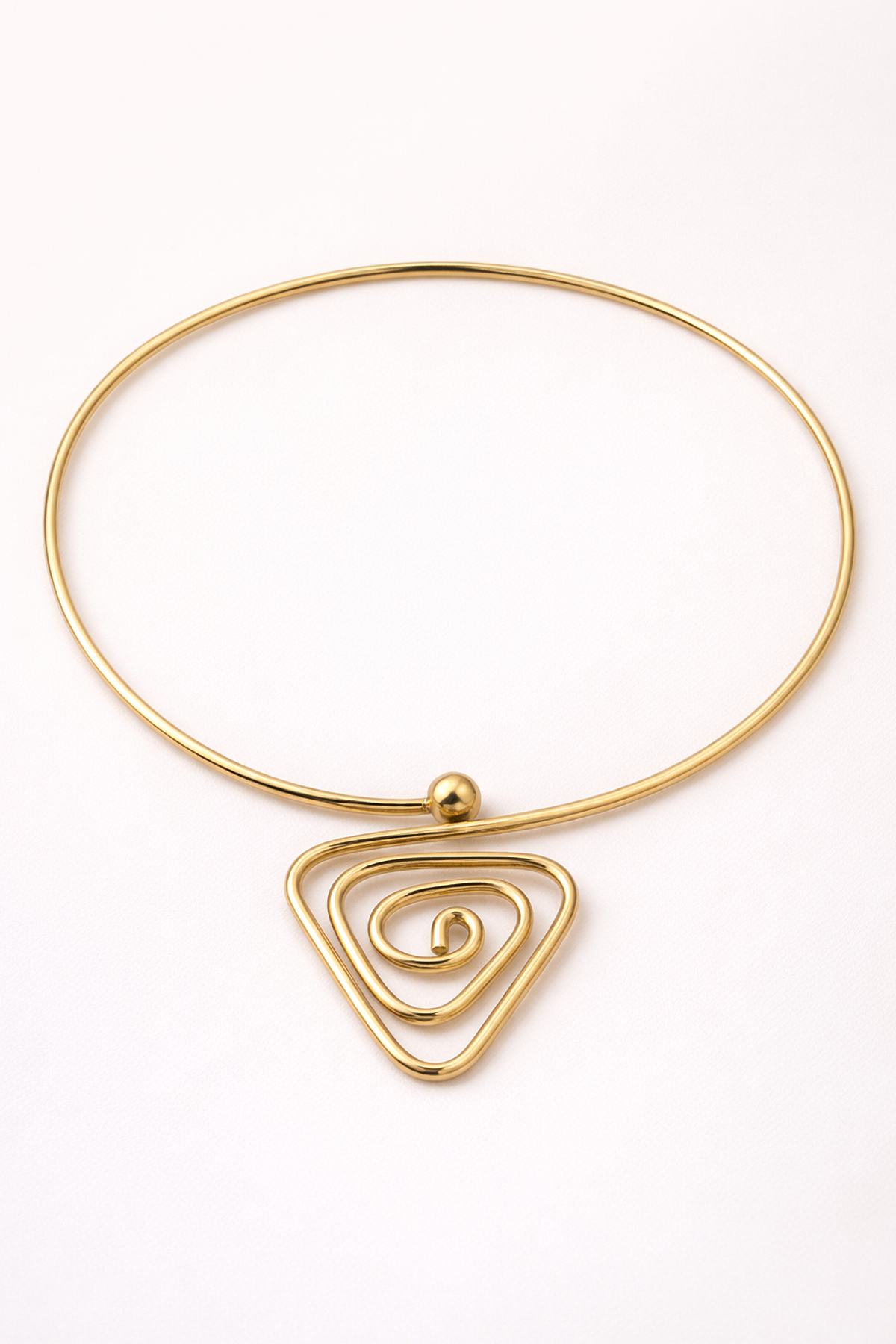Geometrik gold spiral kolye