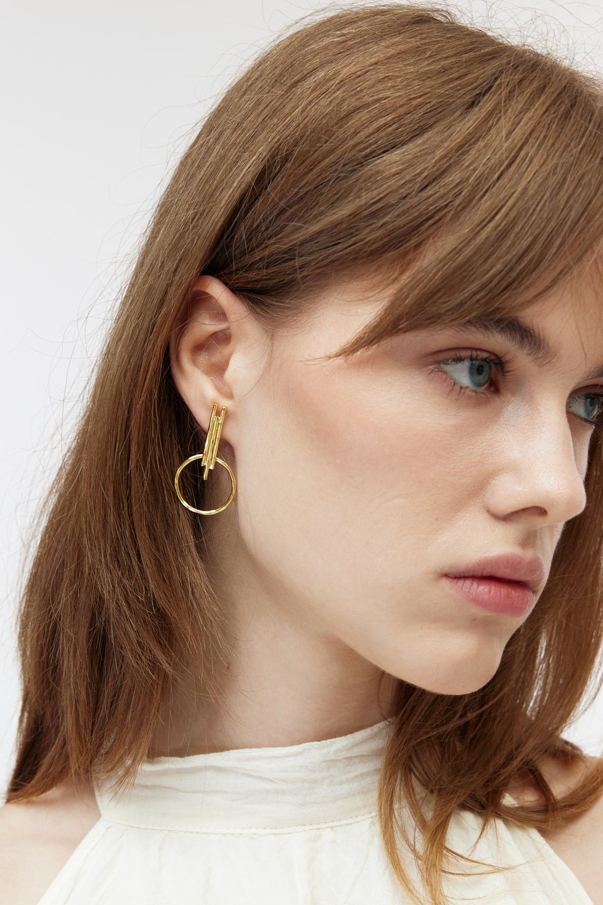 Minimal Gold Halka Küpe 2