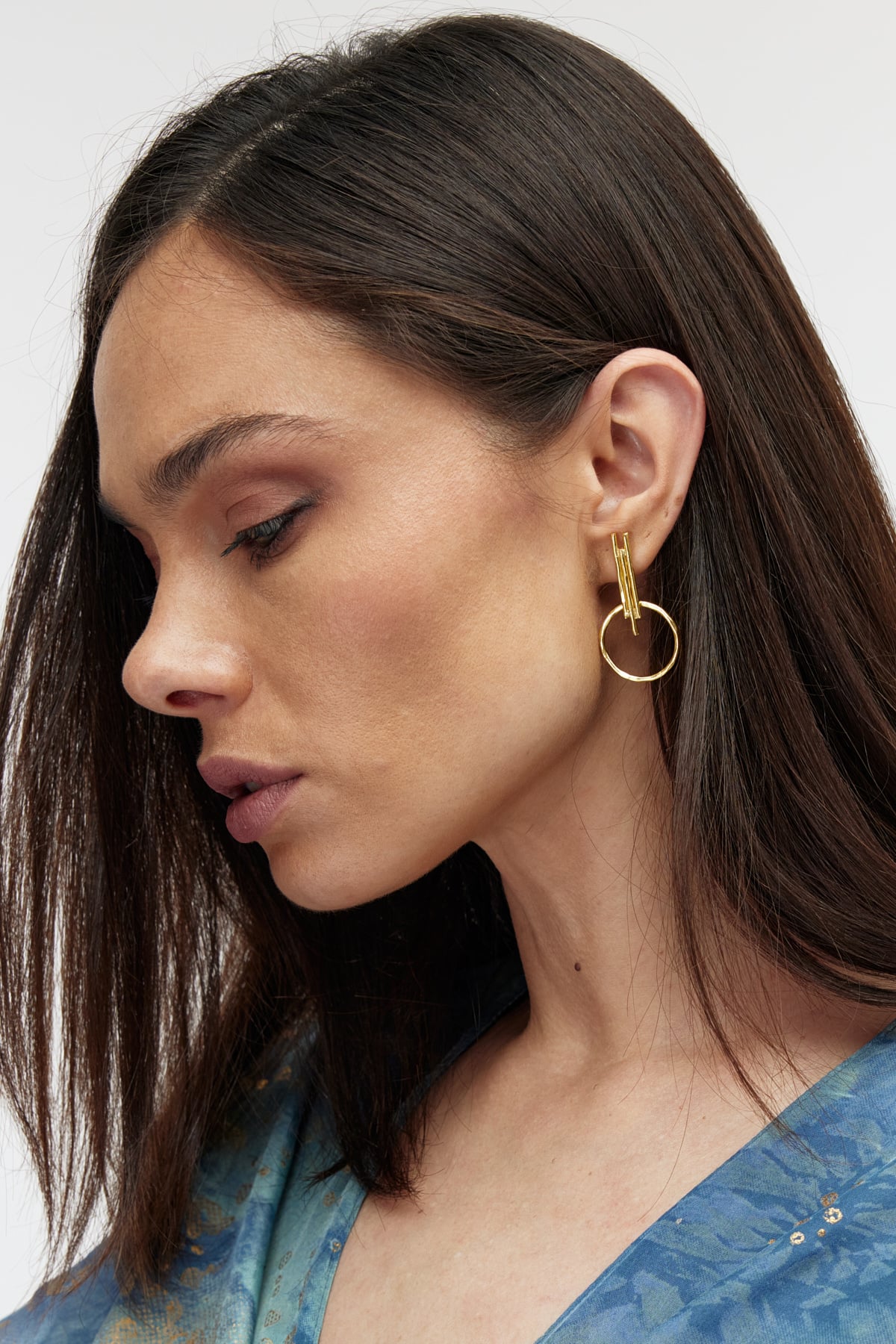 Minimal Gold Halka Küpe 3