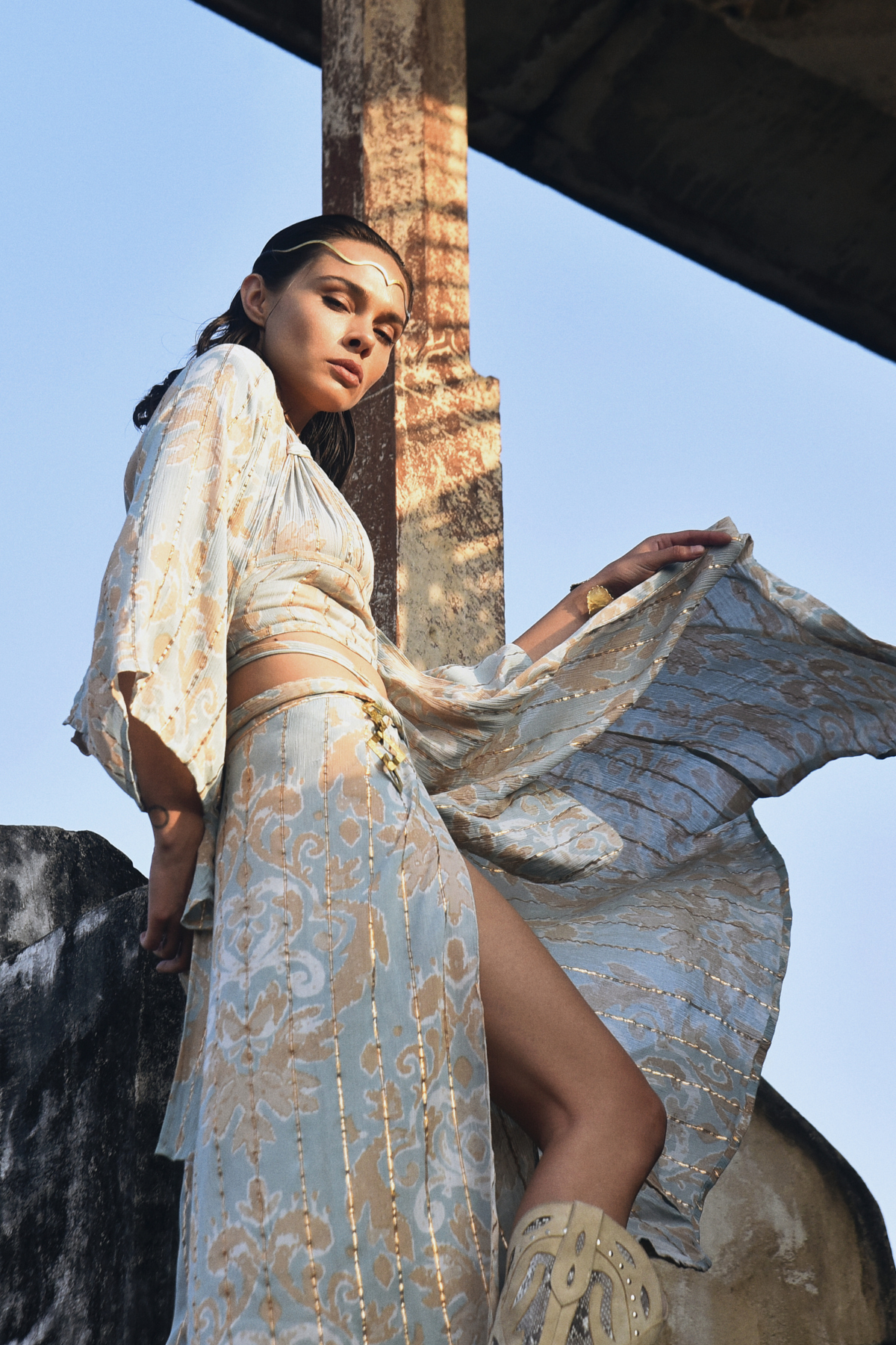 Bohem desenli uzun kimono 4
