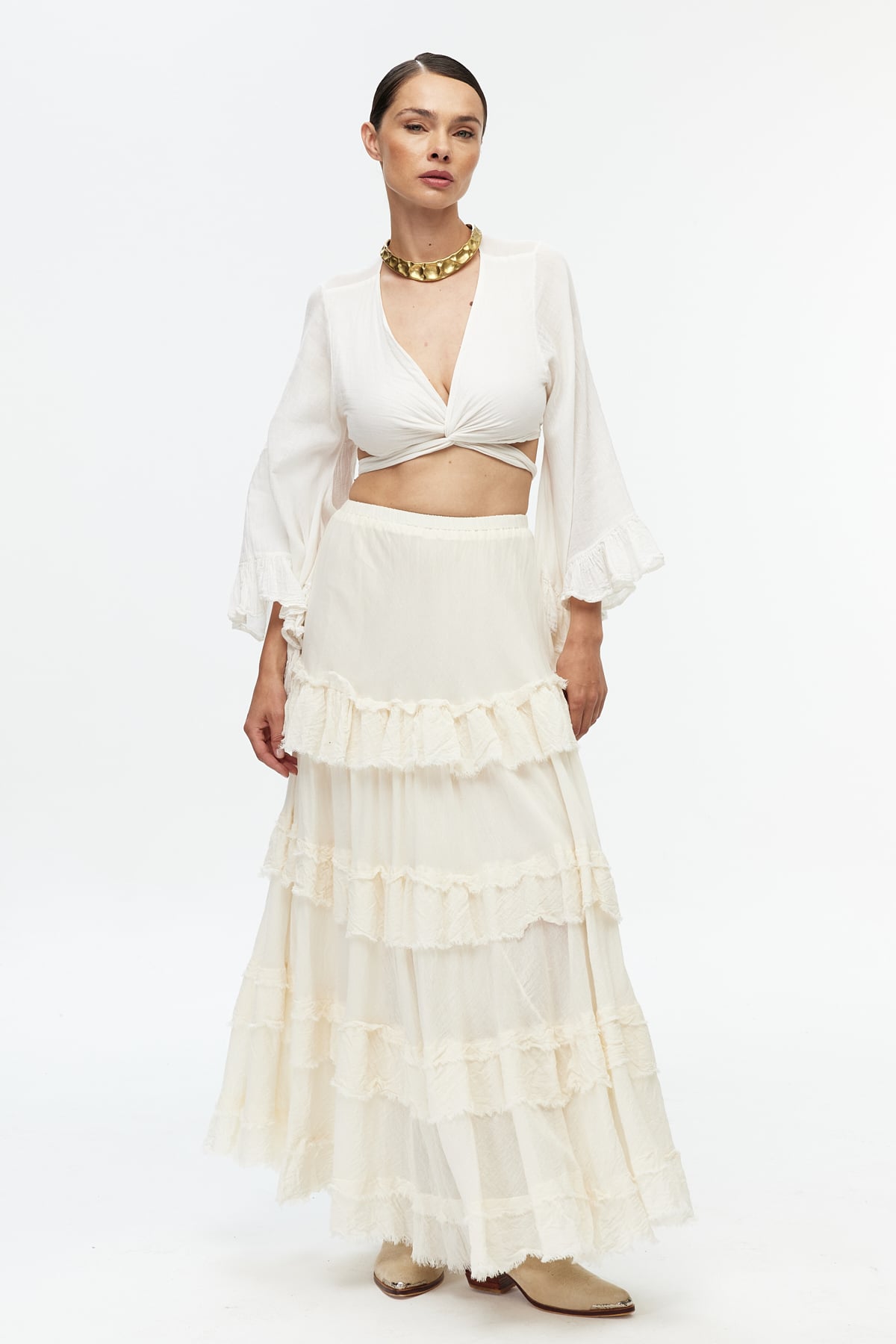 Bohem maxi cotton etek