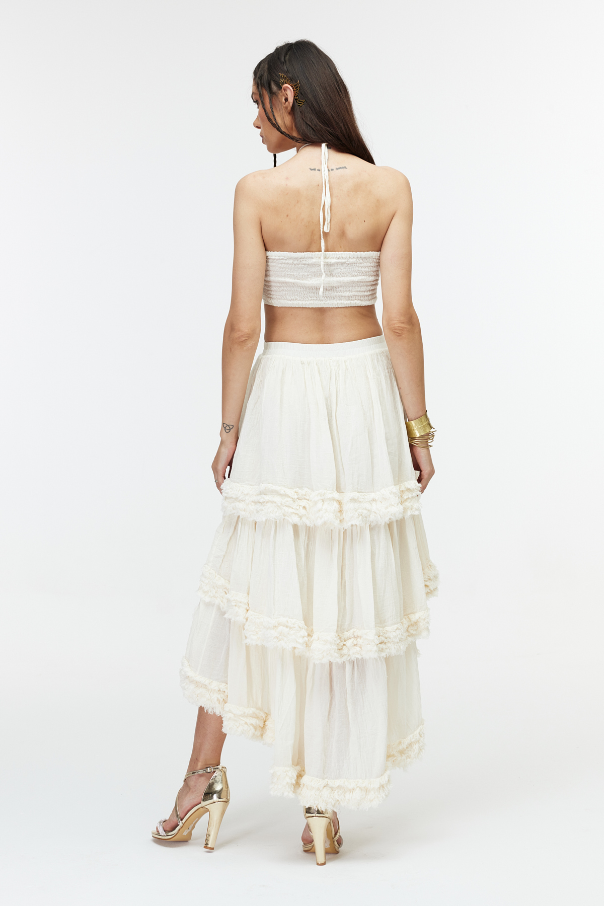 Ekru boho straplez crop 4