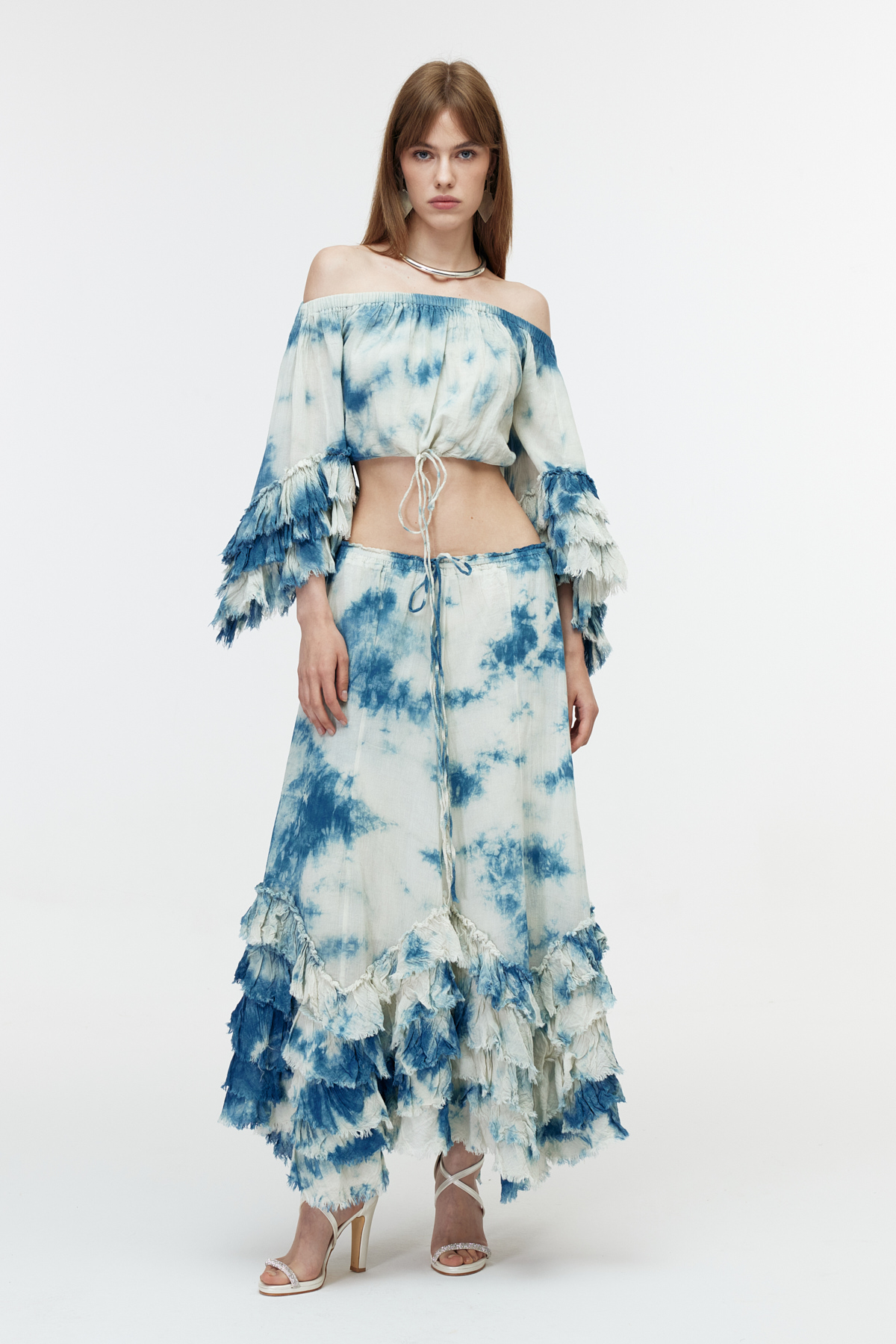 Batik cotton ruffle detaylı top 2