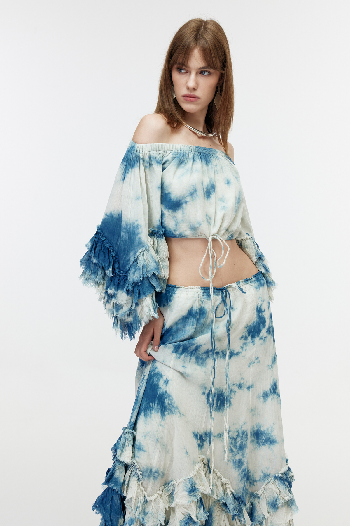 Batik cotton ruffle detaylı top 3