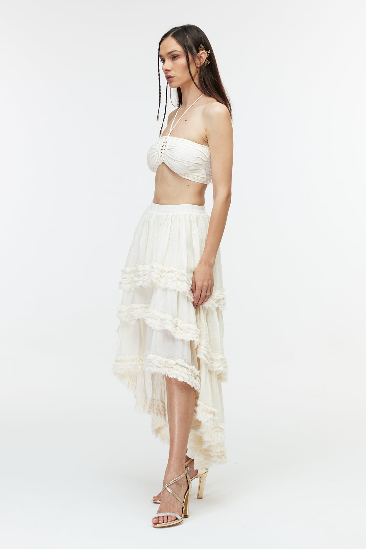 Ekru cotton etek 2