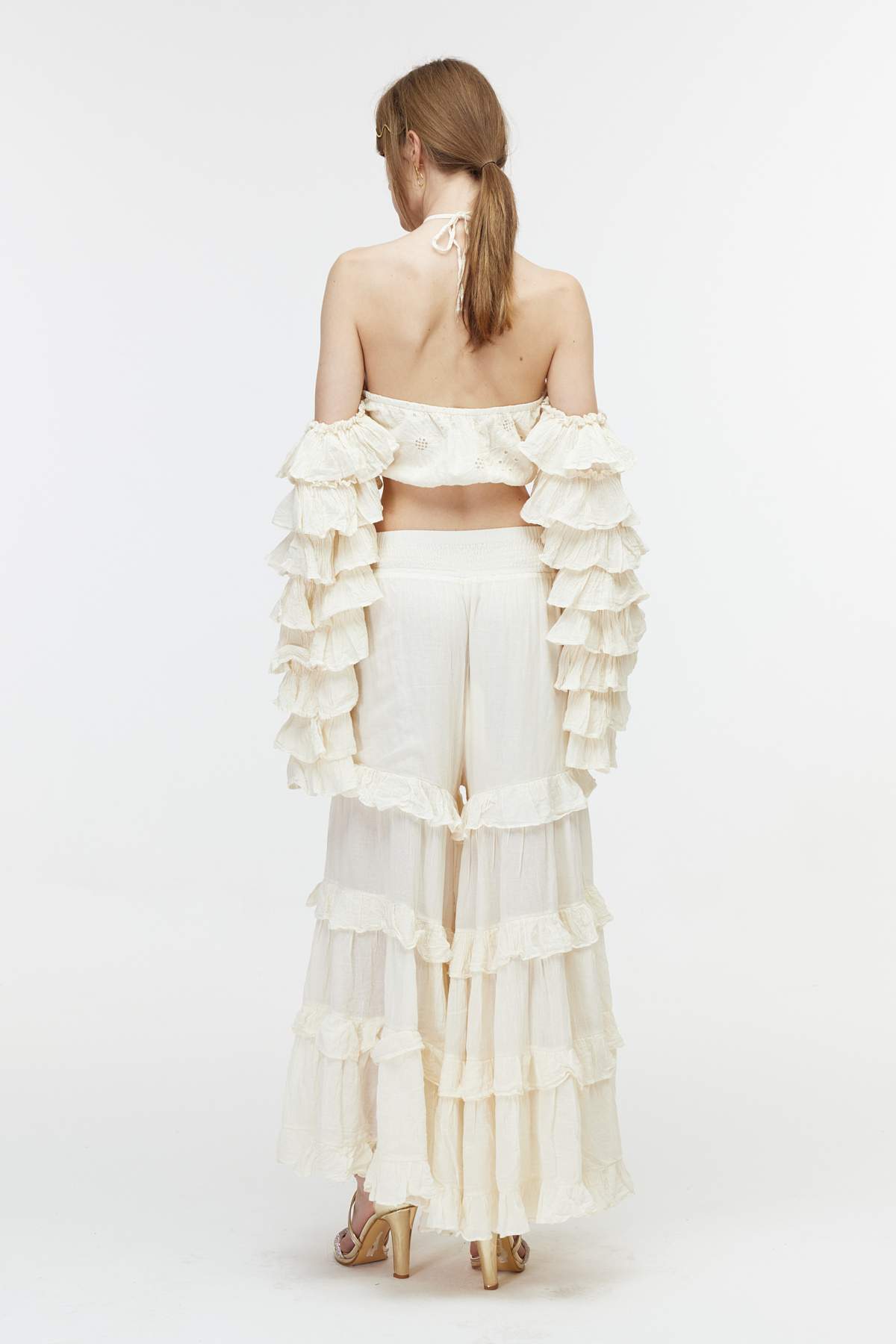Ekru cotton pantolon 4